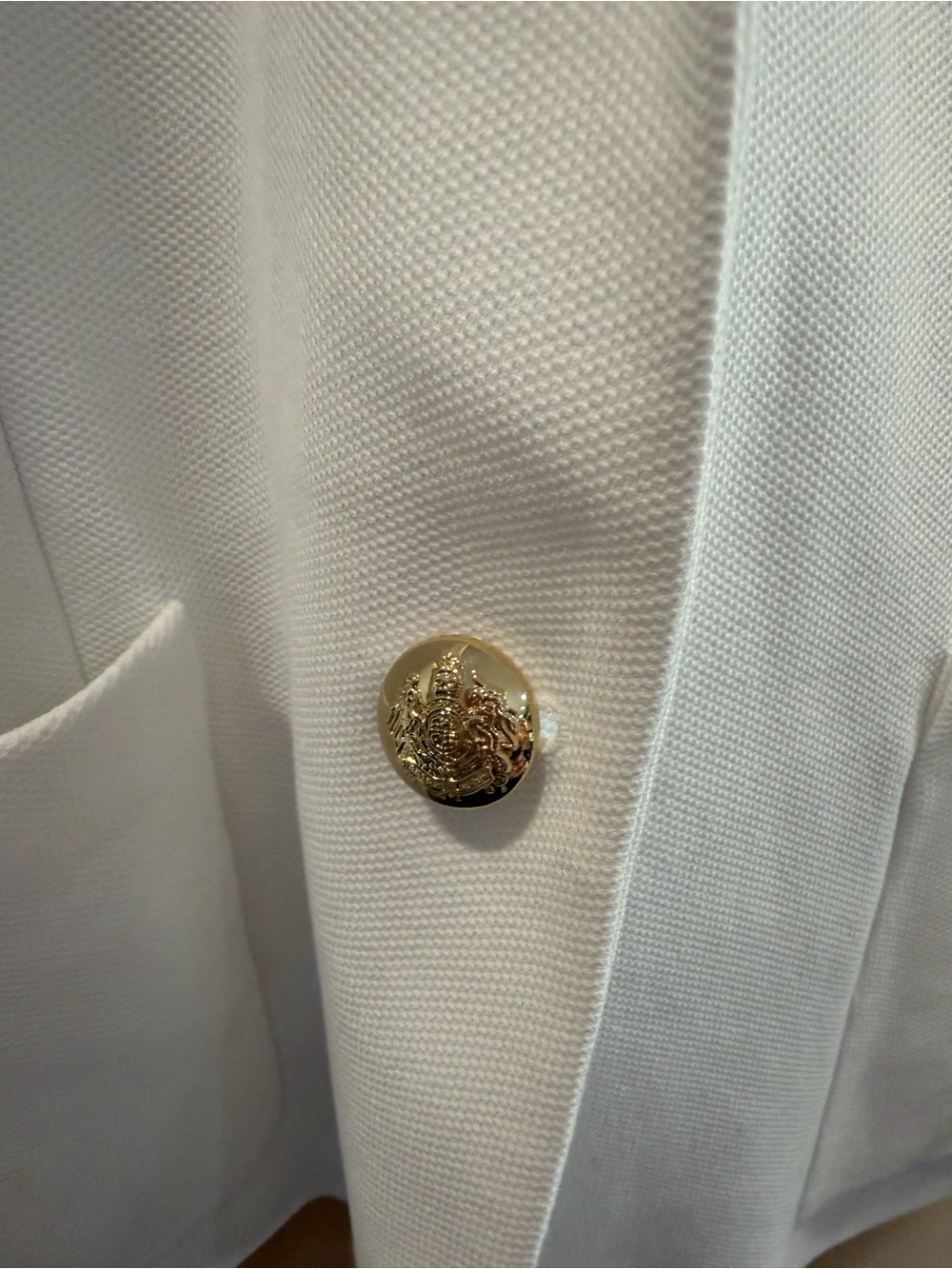 Lauren Ralph Lauren White Blazer with Gold Crest XXL - Picture 3 of 8